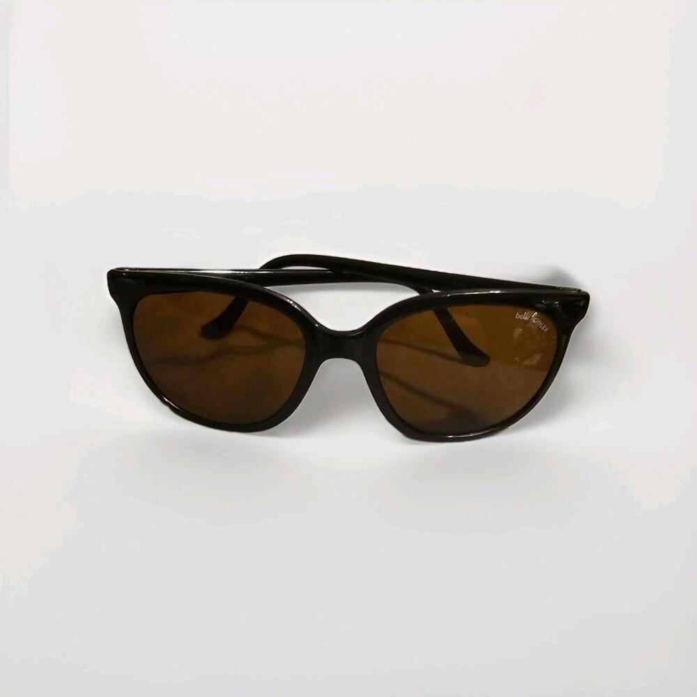 Bolle 527 Acrylex Black Sunglasses w/Amber Lenses France Frame 90s Eyeware Vtg
